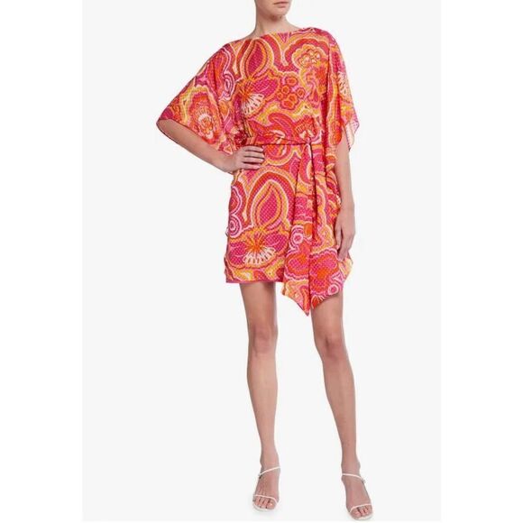 Trina Turk Paradise Floral Jacquard Shift Short Dress NWT XS